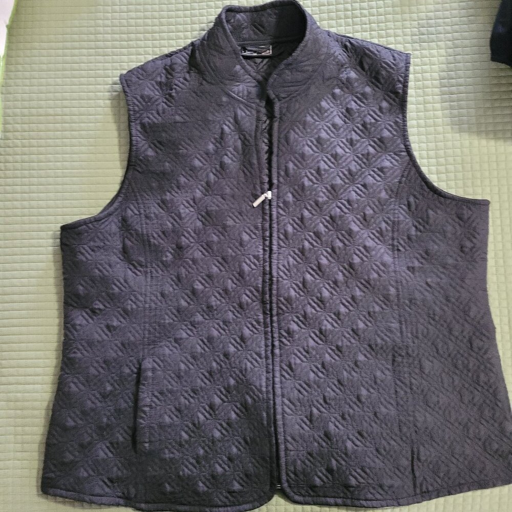 Jane Ashley Quilted Vest - Size 2X - Black